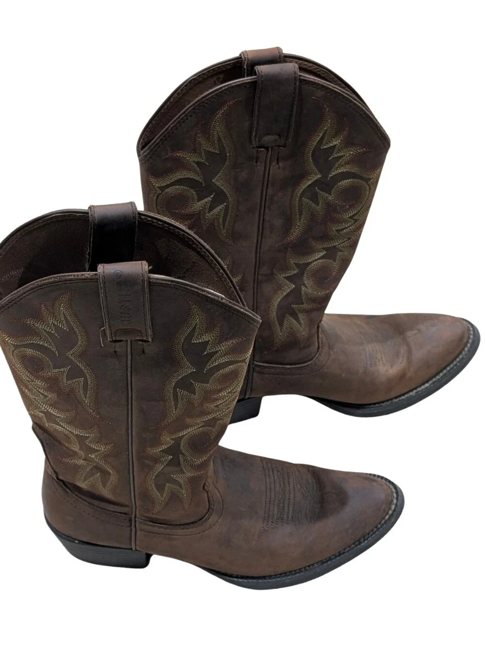 Justin Boots Mens Brown Leather Comb Last Western Cowboy Boots Size 8D